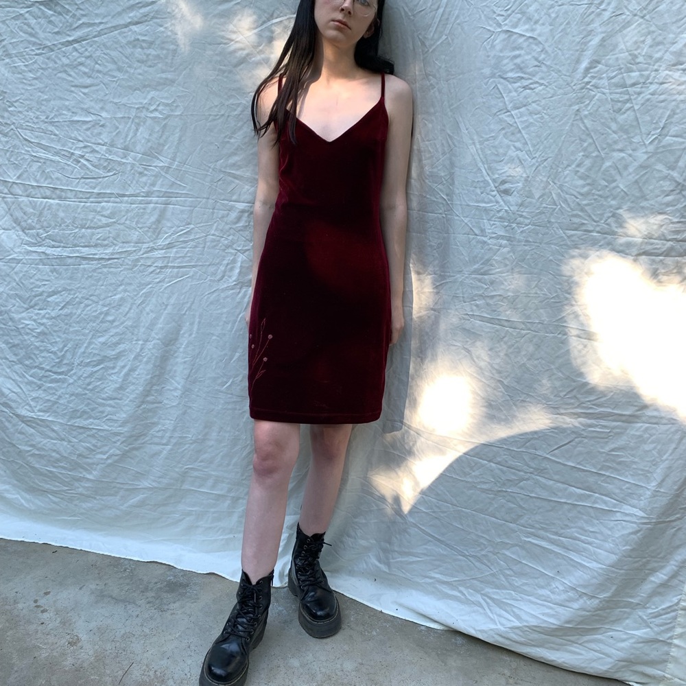 Vintage Velvet Maroon Dress